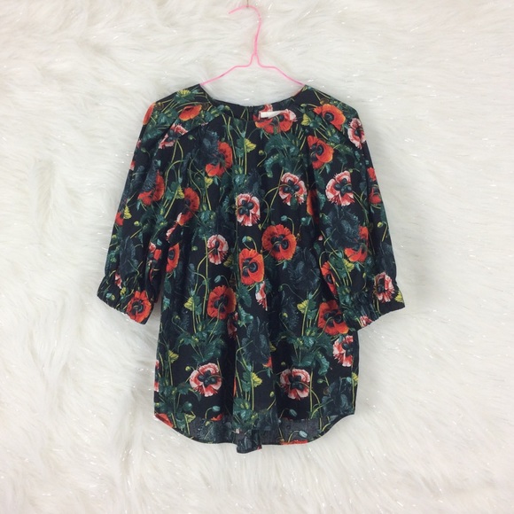 H&M Tops - H&M | floral puffy sleeve blouse
